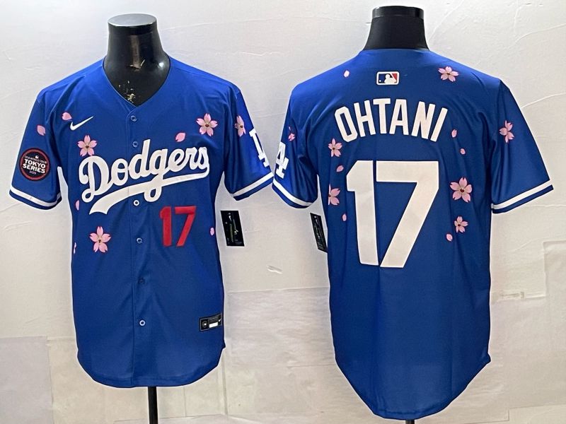 Men Nike 2026 Los Angeles Dodgers #17 Ohtani Blue Sakura Edition Game MLB Jersey 060->los angeles dodgers->MLB Jersey